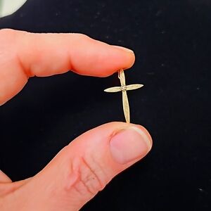 Vintage 14k and diamond cross pendant